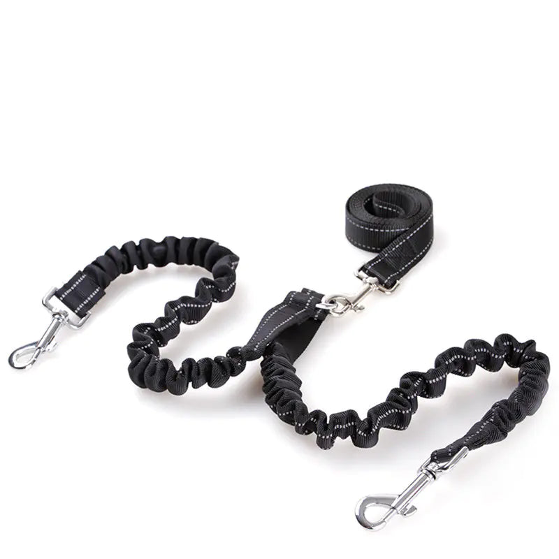 Double Headed Retractable Dog Leash with Pull Rope